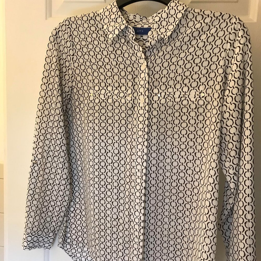 Apt. 9 Chain Print Button Down Blouse